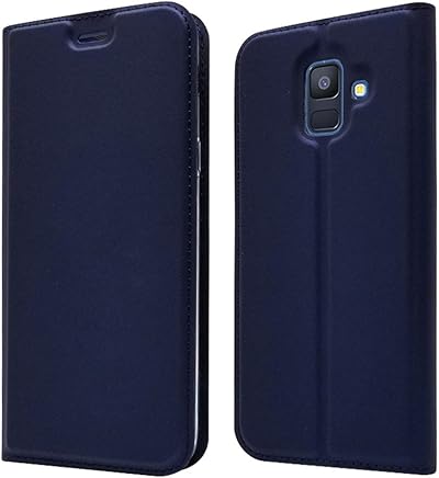 LAGUI Funda Adecuado para Samsung Galaxy A6 2018, Ultrafina Carcasa Minimalista Tipo Libro con tapa Imantada y Ranura para Tarjeta y Soporte Horizontal, Azul LAGUI Funda Adecuado para Samsung Galaxy A6 2018, Ultrafina Carcasa Minimalista Tipo Libro con tapa Imantada y Ranura para Tarjeta y Soporte Horizontal, Azul