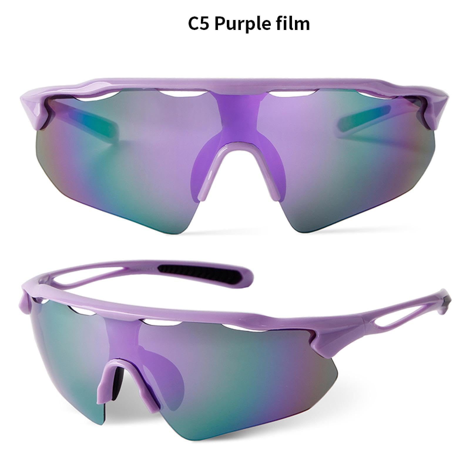 Occhiali da sole sportivi alla moda, con mezza montatura, per ciclismo all'aperto, da donna e da uomo, con protezione UV400, antivento, blu, da donna e da uomo