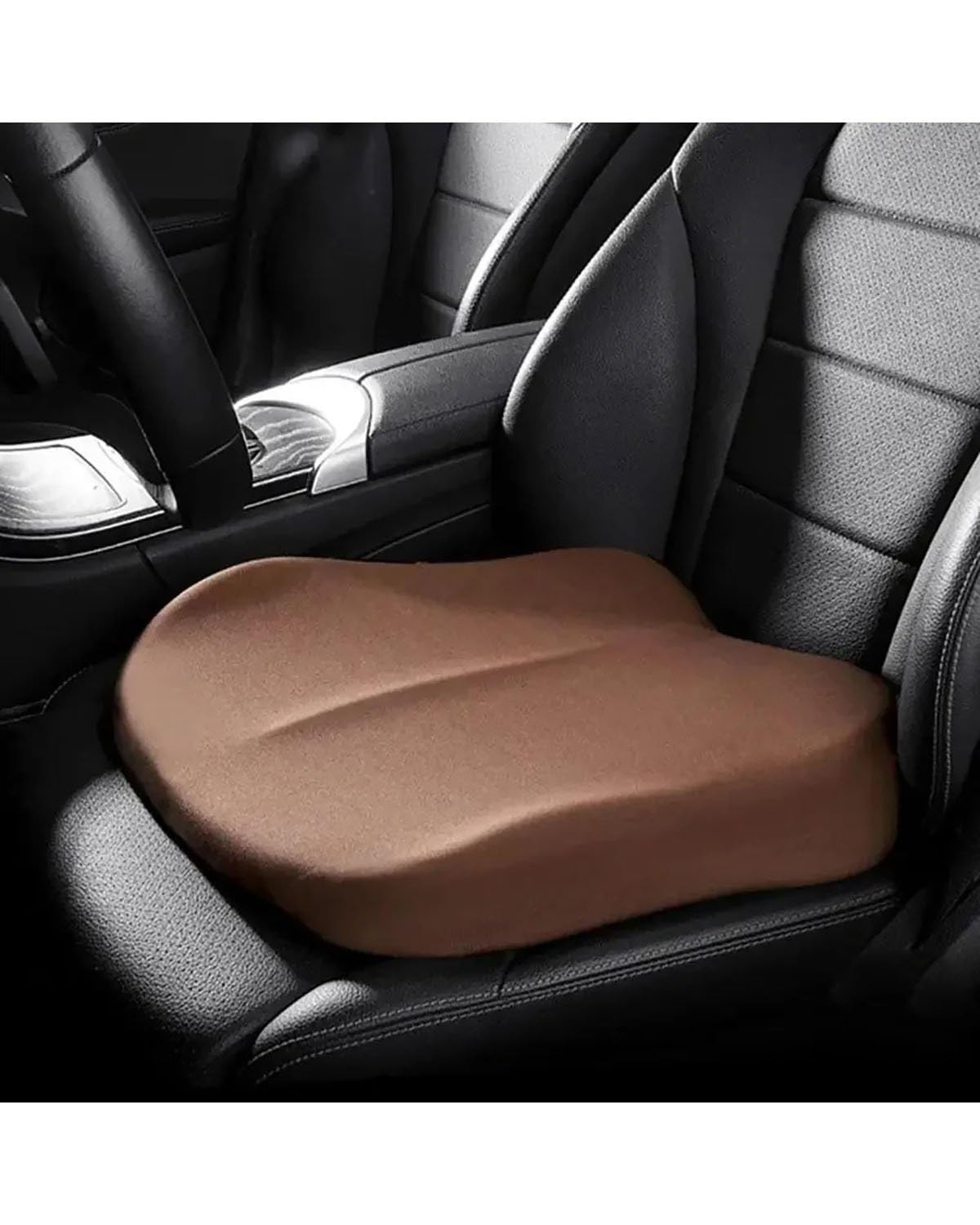 MYSSJS Car Seat Cushion Universal Car Main Driver Seat Booster Seat Cushion Memory Foam Seat Booster Cushion All-season Suitable For Dwarves Car Car Seat Cushions(-02-Brown)