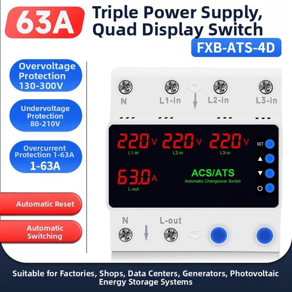 ABS Gehäuse Netzschutzadapter 220V Unterspannung(1-100A)