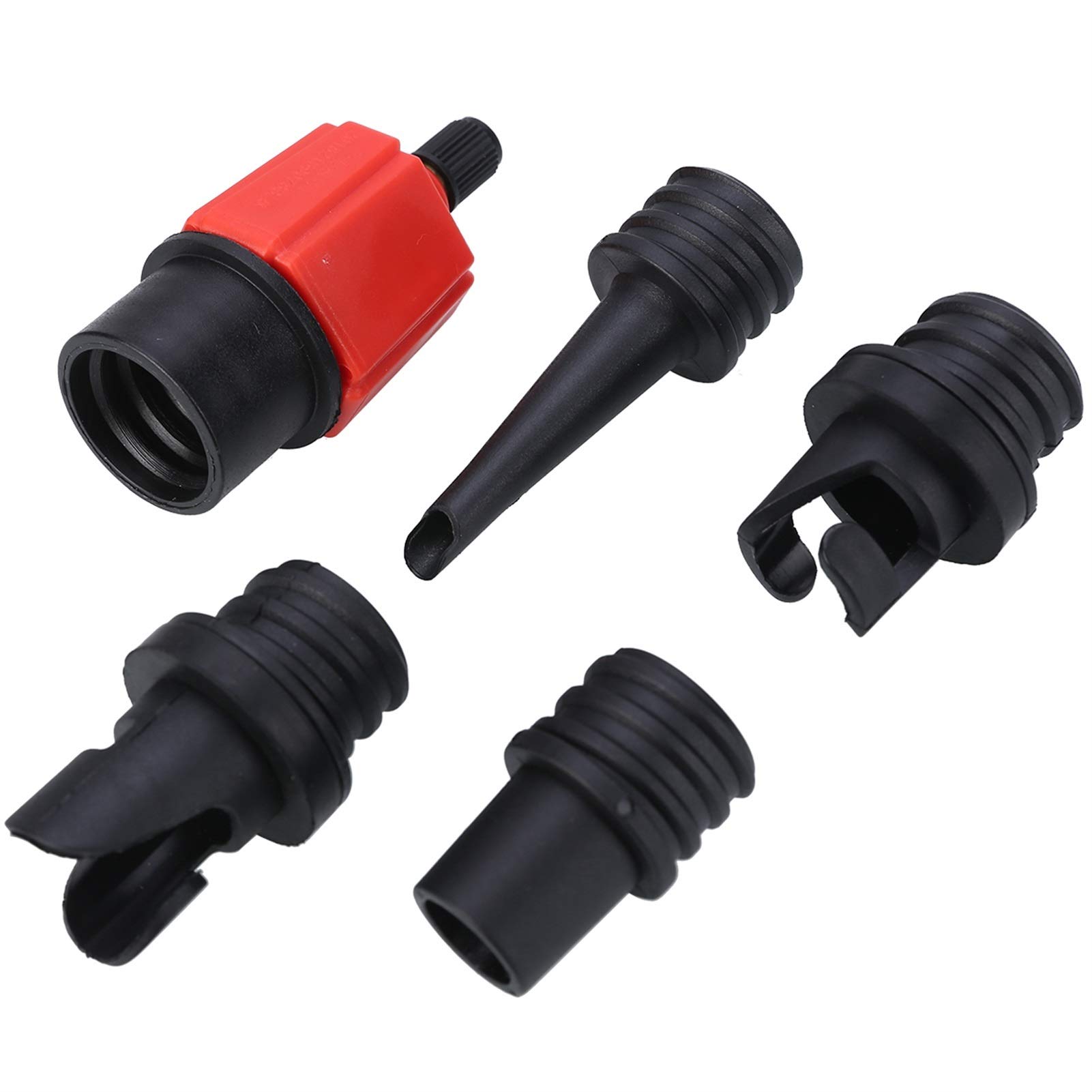 Bomba de aire eléctrica 4 boquillas Adaptador de bomba Sup Adaptadores de válvula de aire para botes inflables Tabla de remo de pie Accesorios de surf para kayak para botes inflables y tablas de rem