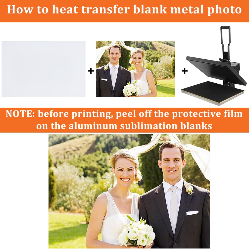 CRASPIRE 11.8 x 7.8 pulgada 10 piezas de Sublimación de Fotos de Metal En Blanco de 0.5mm de Espesor Placa de Aluminio para Letreros de Imágenes Transferencia de Calor de Aluminio Blanco Impresión DIY
