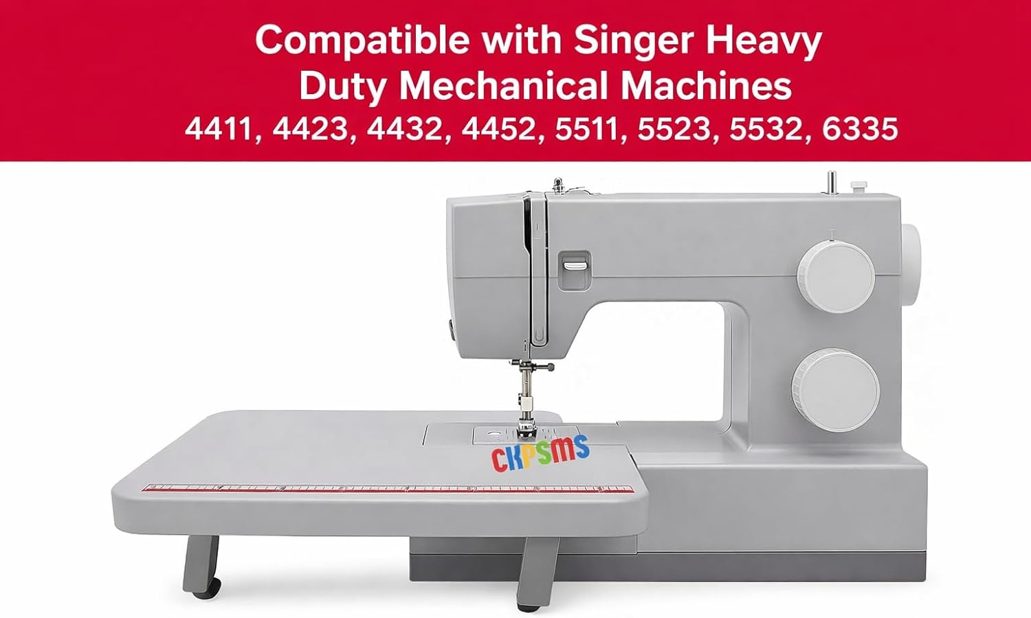 ckpsms Adjustable Height Extension Table #KP-19407 Compatible with/Replacement for Singer Brand Heavy Duty 44S, 4411, 4423, 4432, 4452, 5511, 5523, 6335