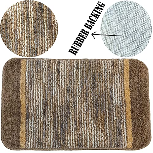 Image of Door Mats for Home | Door Mats for Home Entrance | Door Mat for Bathroom| Soft & Super Absorbent Mats for Shower | Washable, Non-Slip & Quick-Drying Mats (Pack of 2) (Beige2)