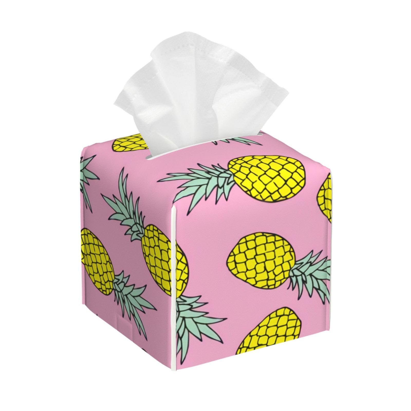 Xingfox As Pic Pink Pine Tissue Box Cover, Fashionable Decorative Storage Box, Suitable For Most Places