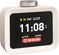 Vista 1 de Reloj Dekala ChronoSense para Dormitorio con Temperatura y Humedad, Programable para 7 Días con 4 Alarmas, Alarma Gradual de 100dB para Dormilones