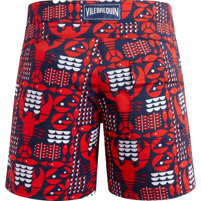 Men's Stretch Flat Belt Swim Trunks Graphic Lobsters2