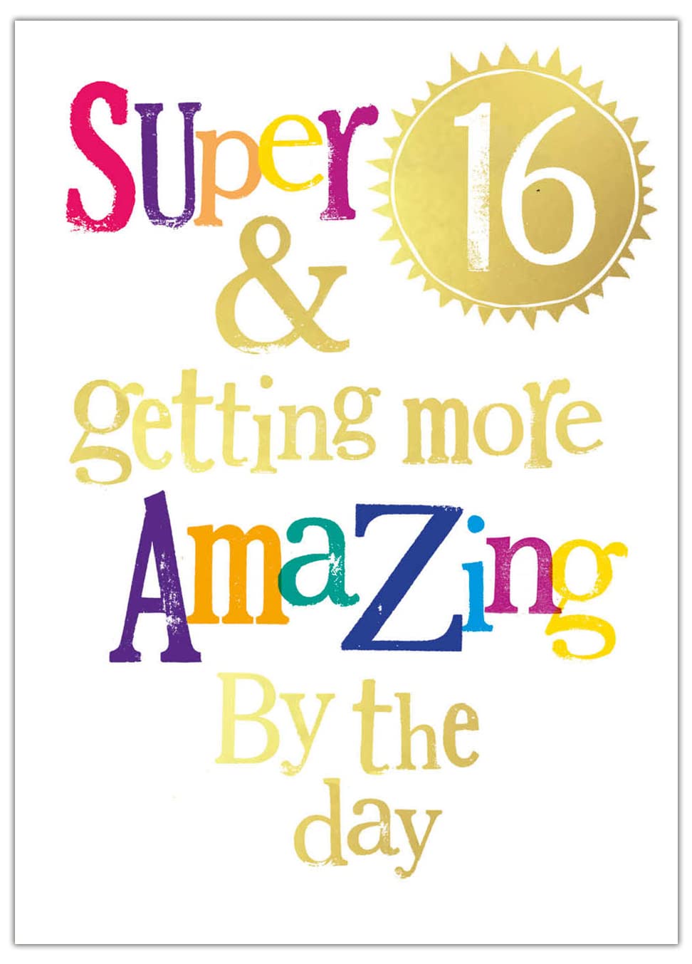 Danilo Promotions Limited Age 16 Birthday Card, 16th Birthday Card, Card for 16th Birthday,Multi,7x6 inch