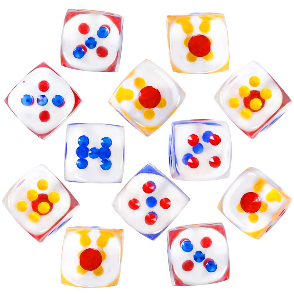 Amazon.com: ArtCreativity 6-Sided Transparent Dice Set of 12, Oversized 1  Inch Clear Dice with Colored Dots, Fun Six-Sided Gaming Dice for Farkle,  Ten Thousand, Cho-Han and Other Dice Games : Toys &