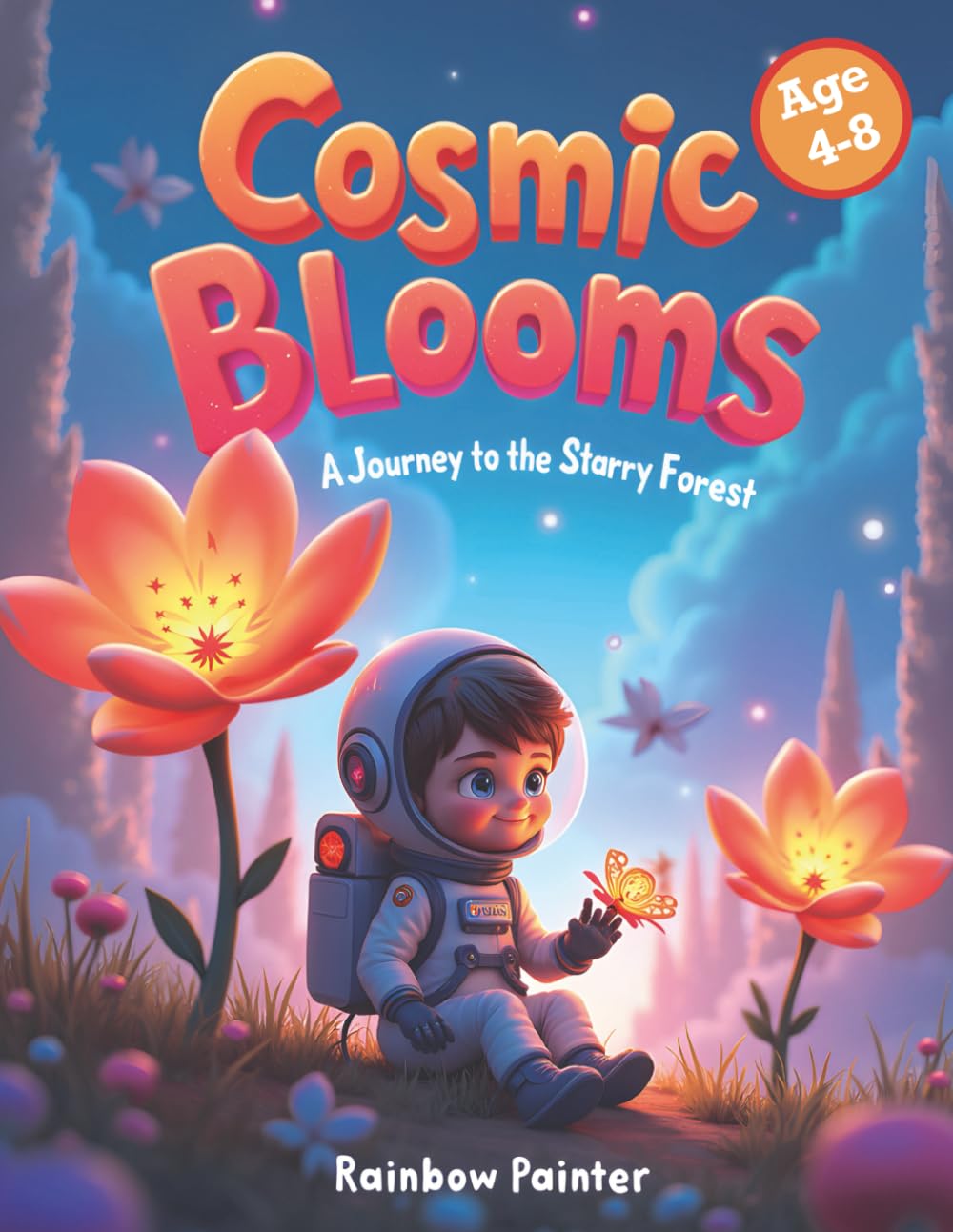 Cosmic Blooms: A Journey to the Starry Forest: 30 Whimsical Pages of Astronauts, Alien Flowers, and Space Adventures for Kids Ages 4-8