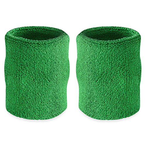 Suddora 4 Inch Arm Sweatbands - Thick Cotton Armbands for Gymnastics, Basketball, Tennis, Football (Green) Suddora 4 Inch Arm Sweatbands - Thick Cotton Armbands for Gymnastics, Basketball, Tennis, Football (Green)