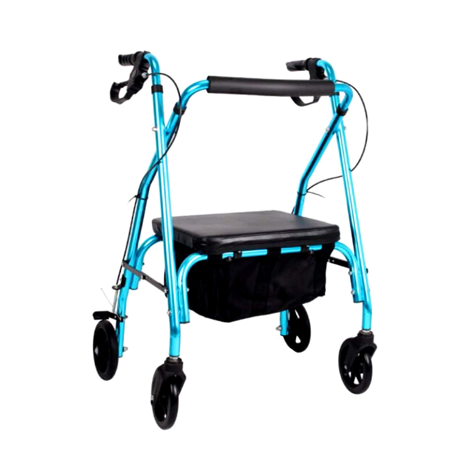 Andador, Andadores De 4 Ruedas con Asiento Y Cesta Andador con Andador De Aluminio Médico Soporte para Respaldo Plegable Y Extraíble Asiento Acolchado Andador con Ruedas para Personas Mayores Al Air