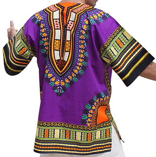 Image of Raan Pah Muang RaanPahMuang Unisex African Bright Dashiki Cotton Shirt Variety Colors