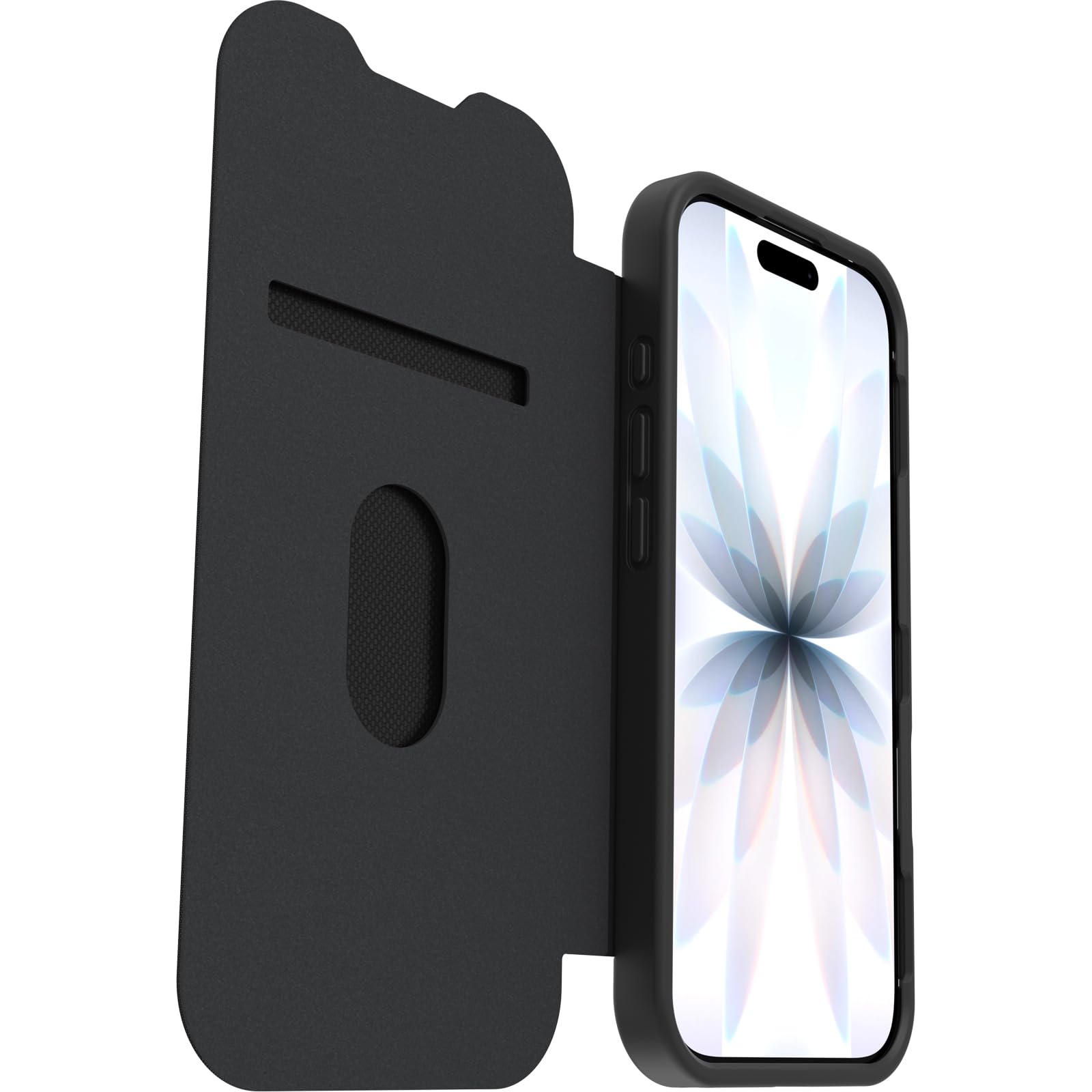 OtterBox React Series Folio MagSafe Etui do iPhone 17, Wstrząsoodporne, Miejsce na Karty, przetestowane zgodnie ze standardami wojskowymi, Przezroczyste/Czarne