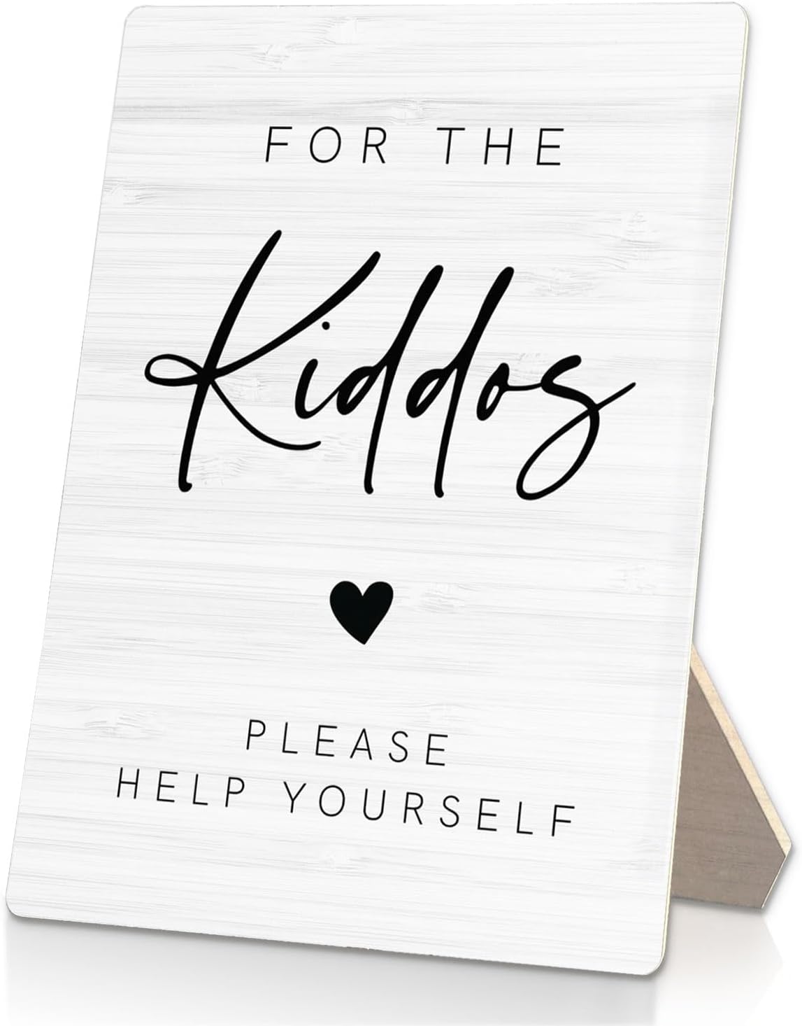 For The Kiddos Wooden Stand 8x11.2 Inch,Kids Wedding Wooden Table Sign,Wedding Party Decor,Please Help Yourself Sign