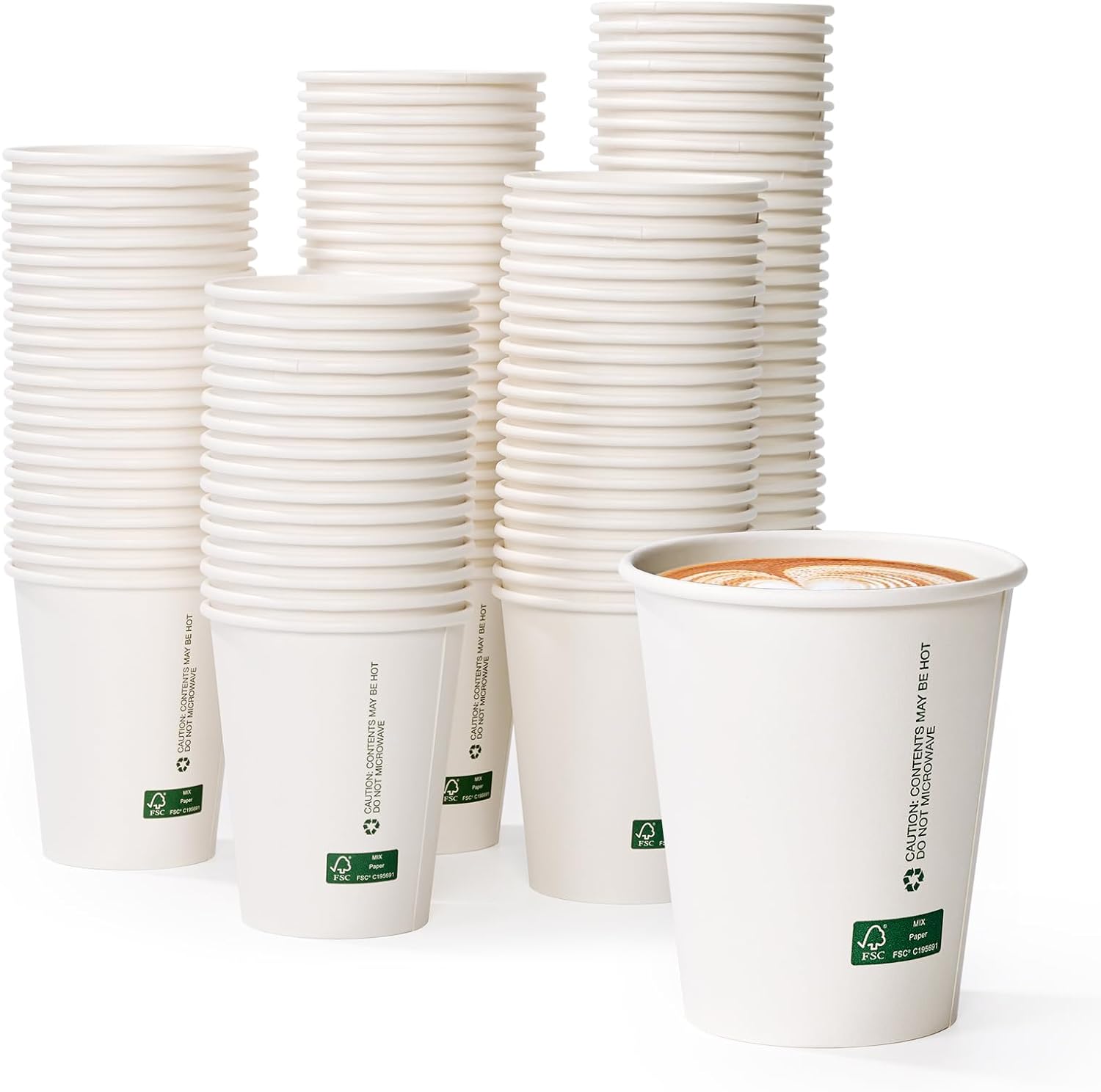 Amazon.com: LITOPAK 200 Count 8 oz Disposable Paper Coffee Cup, White ...