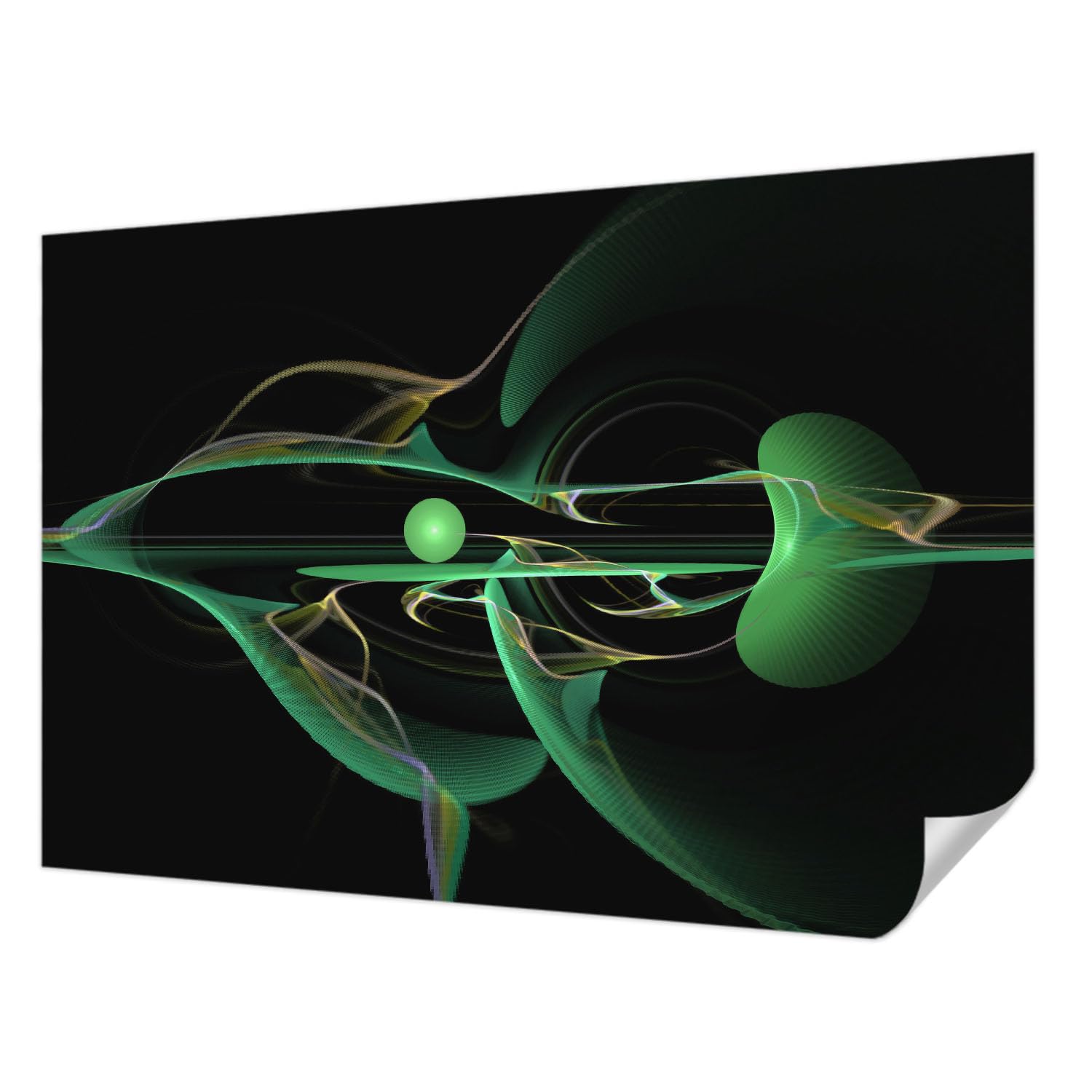 Revêtement mural autocollant 152x104 vagues vertes Tulup