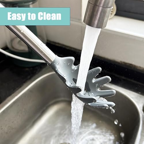 Miniatura 3 de Tenedor de pasta de silicona, servidor de espagueti, cuchara profesional para servidor de pasta, cuchara de fideos resistente al calor, colador de