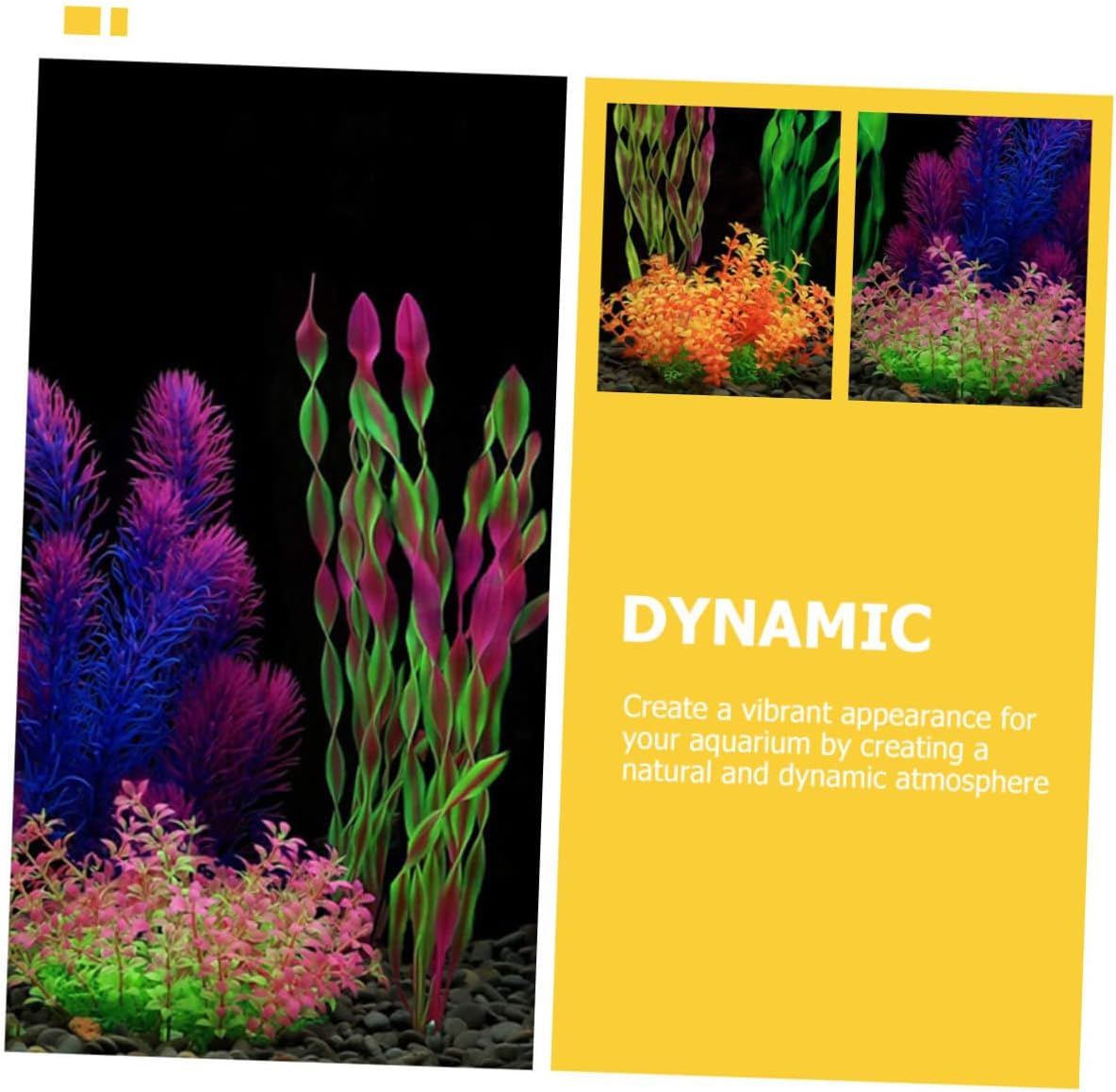 Angoily 28pcs Aquarium Simulation Grass Plants Plastic Faux Plants for Natural Fish Tank Decoration for Aquatic Landscapes and Freshwater Environments