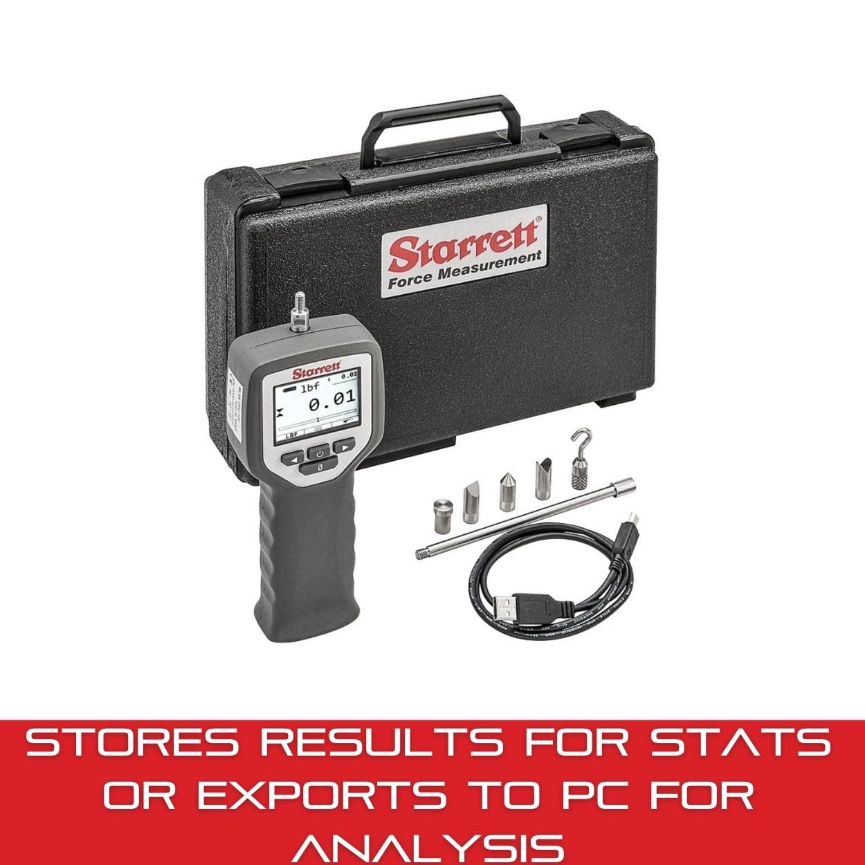 Starrett Digital Force Gage, 100 lbf Capacity