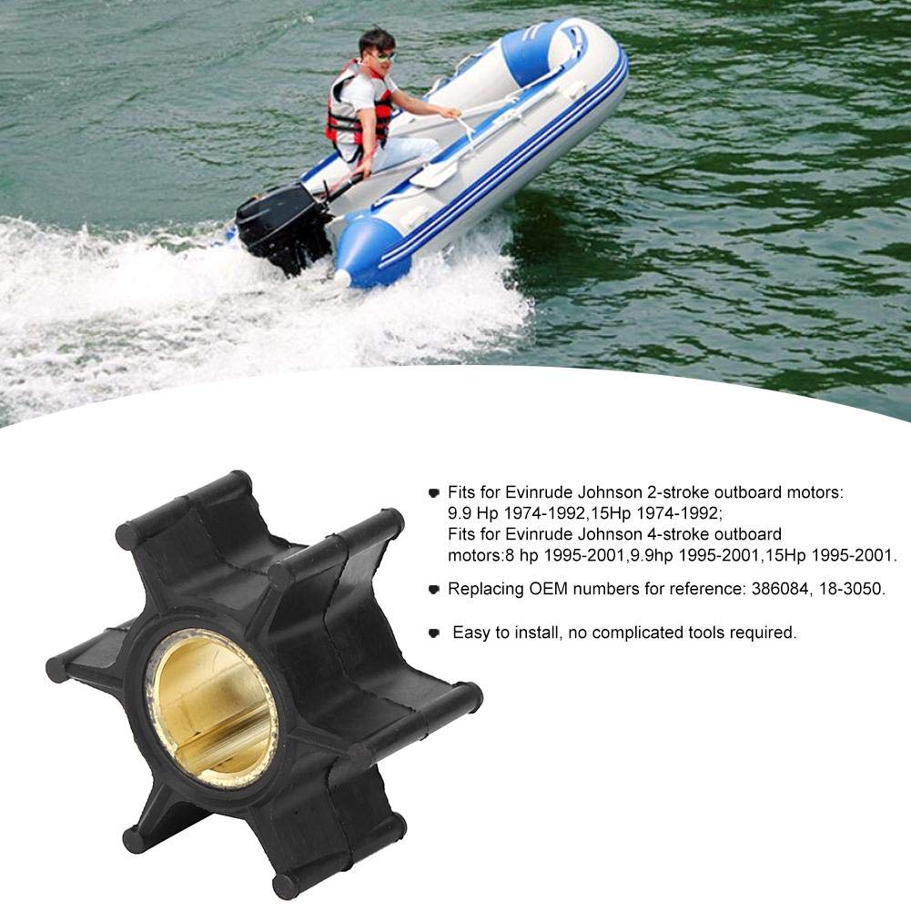 Qiilu Wasserpumpenlaufrad, 386084 Außenbordmotor Wasserpumpenlaufrad Teil Passend für Evinrude Johnson 2-Takt 4-Takt 9,9-15 PS