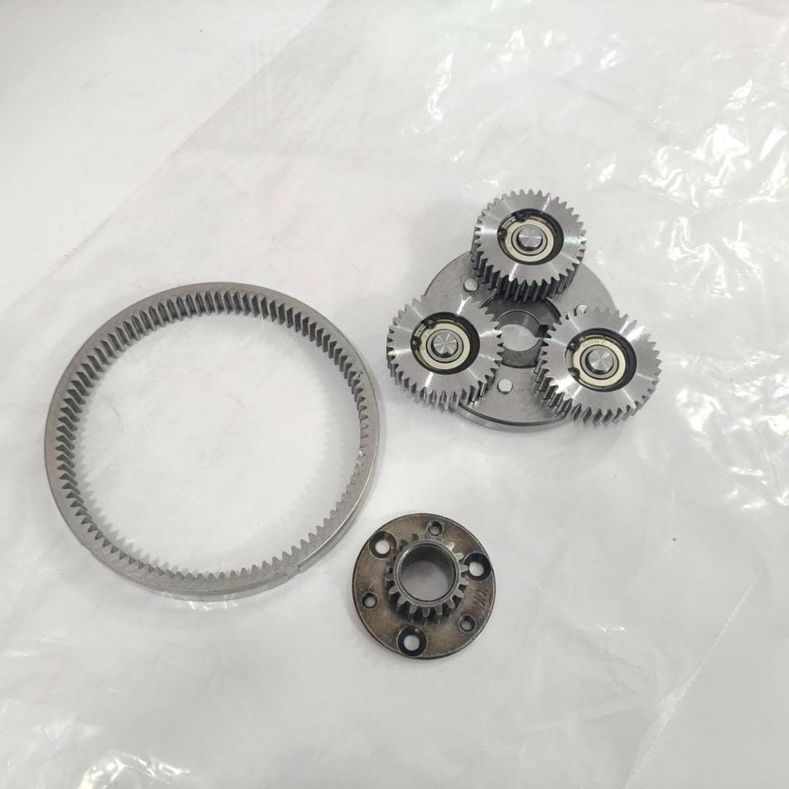 3 Teiliges Getriebeset für E Bike Motoren, Planetenlager, 36T Stahl, Robuste Metallkonstruktion, Einfache Montage, Tragbares Zubehör