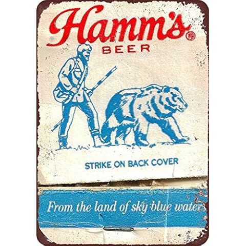 Custom Kraze Hamm's Beer Bear Strike on Back Cover Vintage Reproduction Metal Sign 8 x 12 Cover