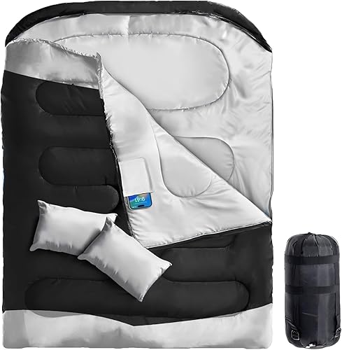 Saco de dormir doble, XL Queen Size Saco de dormir para dos personas con almohada, saco de dormir juvenil para clima fríocálido con bolsillo disponible en Yaxa Venezuela