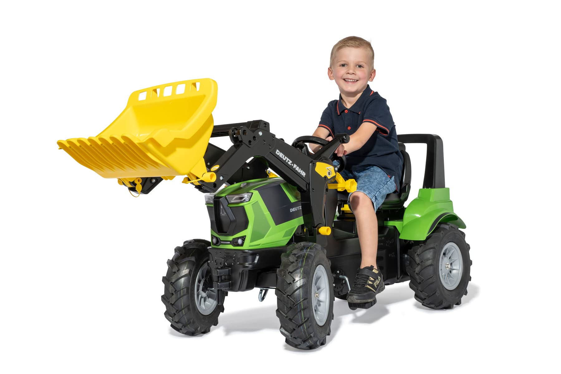 Rolly Toys 730094 rollyFarmtrac Deutz Agrotron 8280 TTV Tretfahrzeug (inkl. rollyTrac Lader, von 3-8 Jahre, Sitz längen-und höhenverstellbar, Luftbereifung), Groß