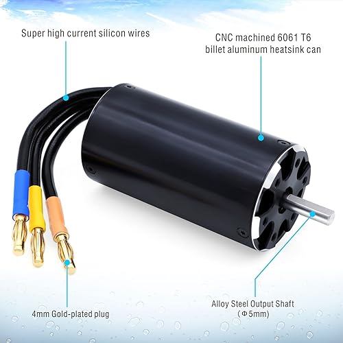 Miniatura 3 de Motor de barco a control remoto sin escobillas 3670, Superar Hobby 2280KV Motor sin escobillas con juego de refrigeración para barco RC (2280kv)