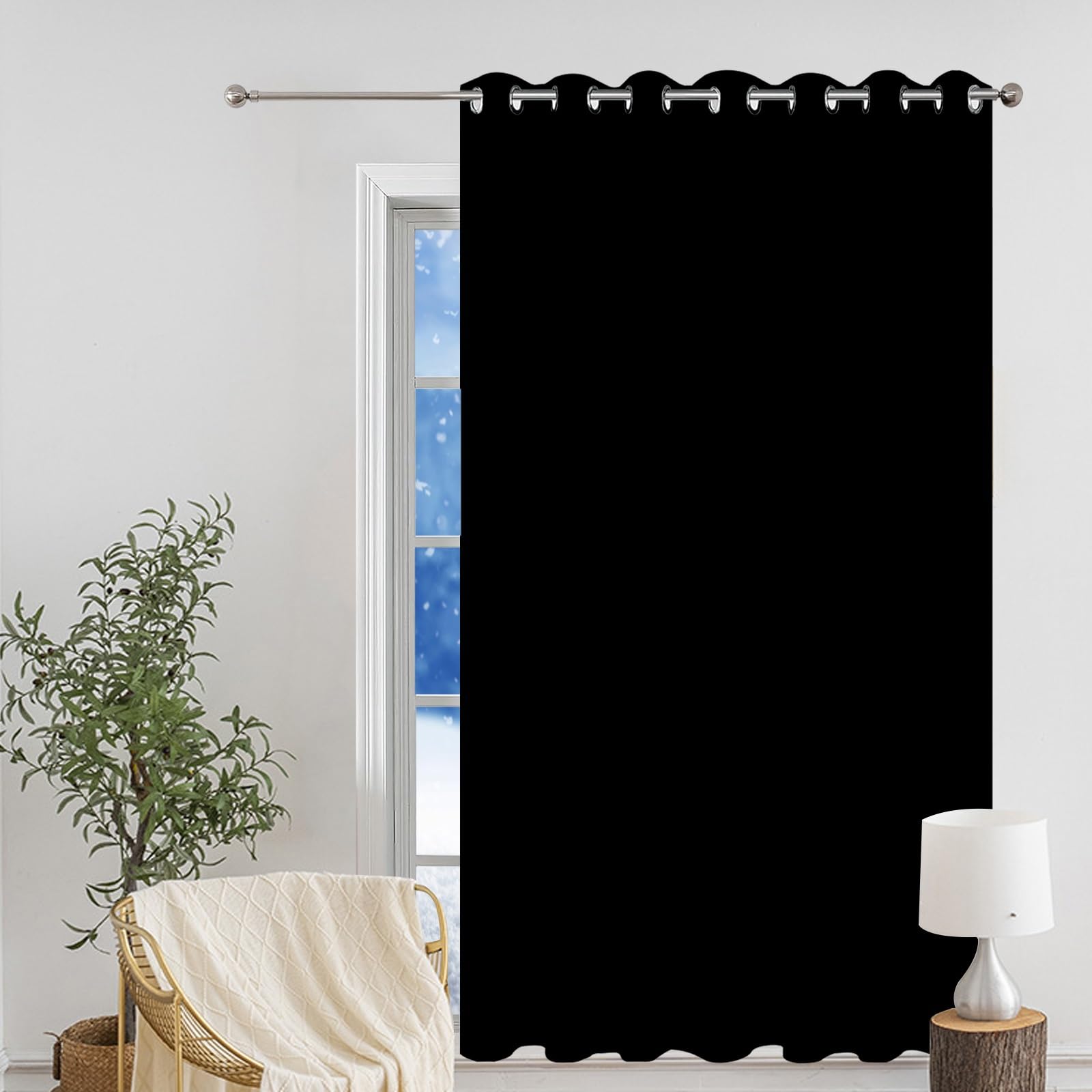 Rideau occultant contre la chaleur et les rayons UV pour intérieur noir