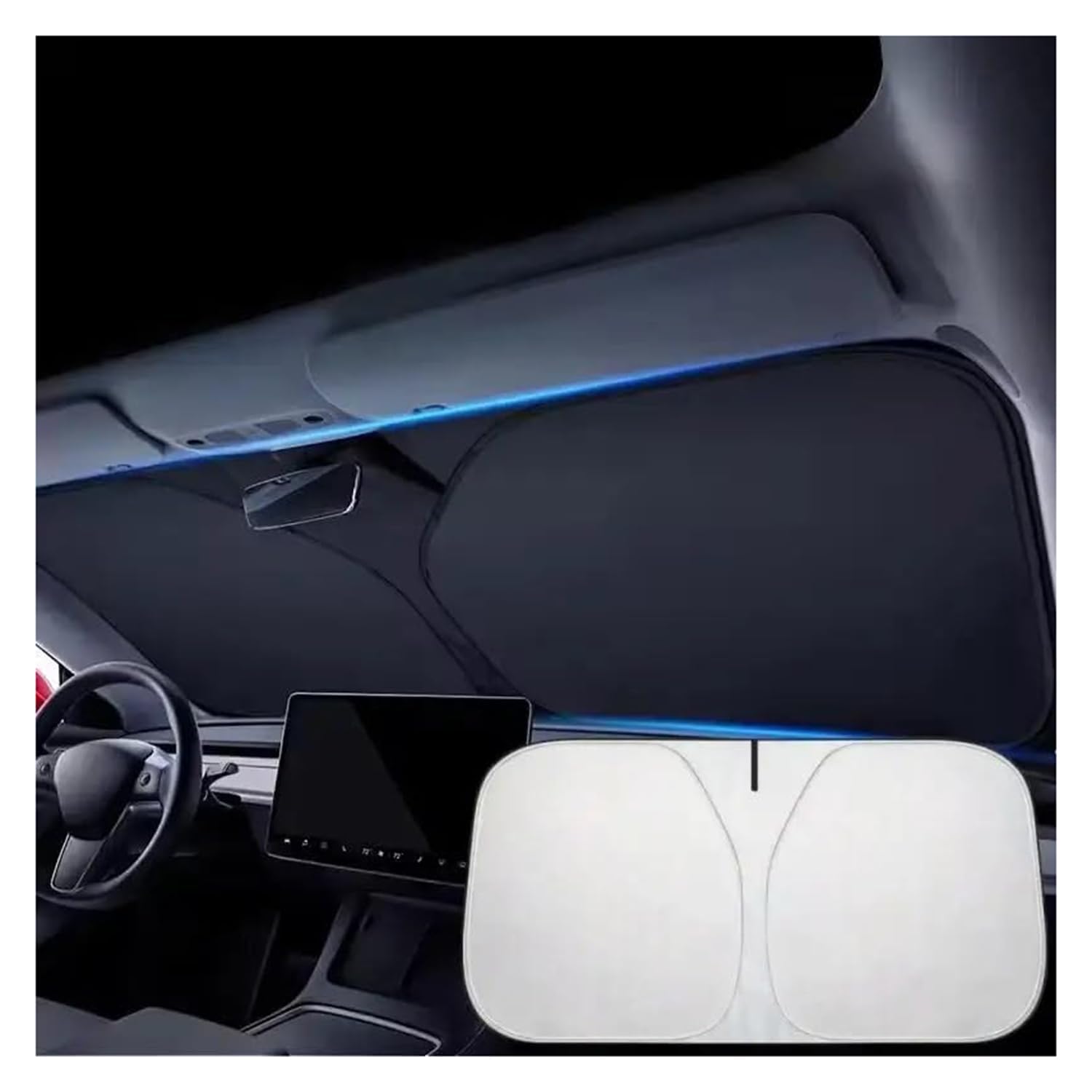 MLUQPEZUZ Car Windscreen Cover, for Mazda 6 Kombi Facelift Typ GJ/GL ab Bj. 2012-2025 Folding Windshield Sun Shade Protective Front Visor Foldable Heat UV Reflective Sunshade,B