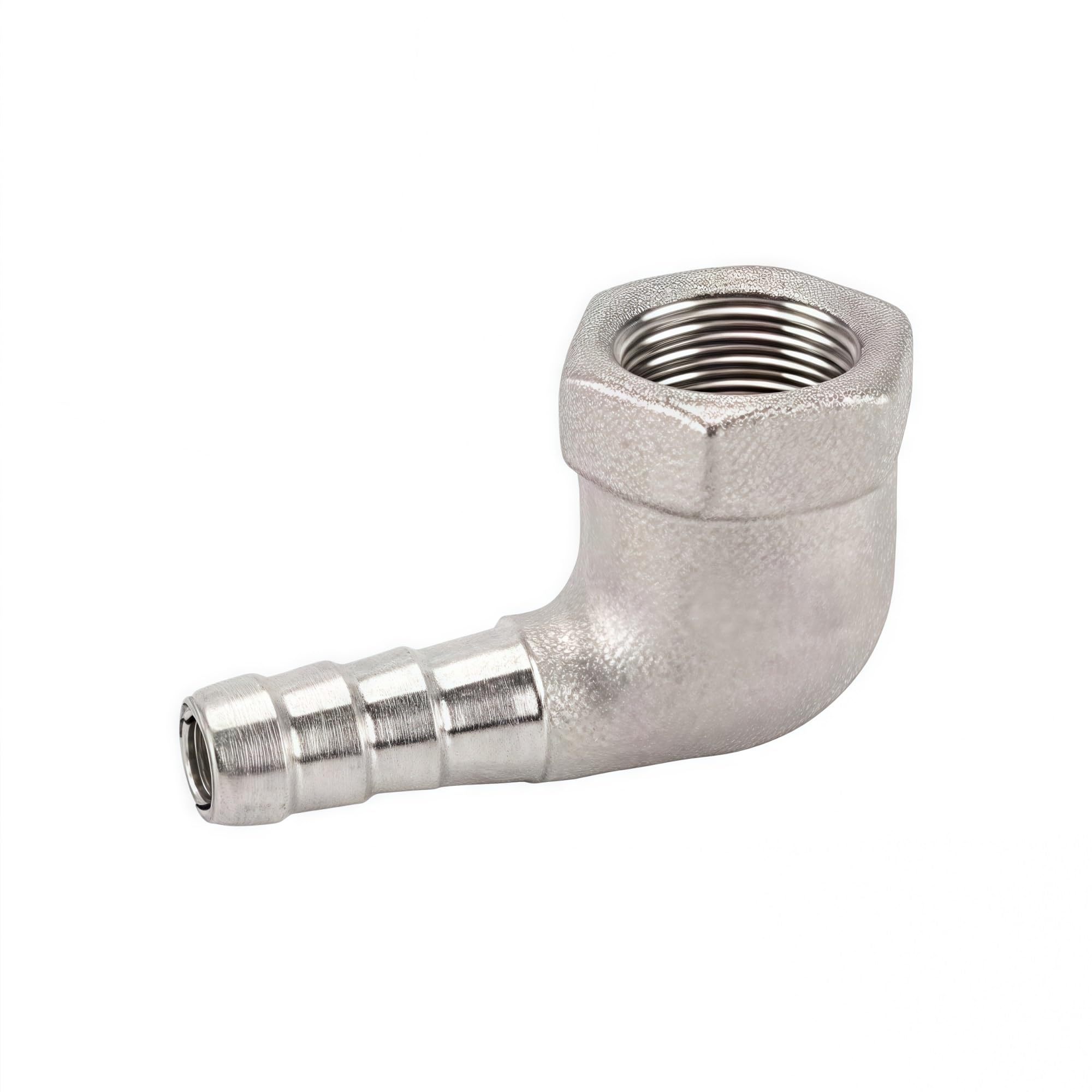 304 Stainless Steel Barb Fittings, Stainless Steel 304 Elbow Reducer BSP Female Thread to Barb Hose Tail Fitting 1 Piece(8MM*1/2inch)