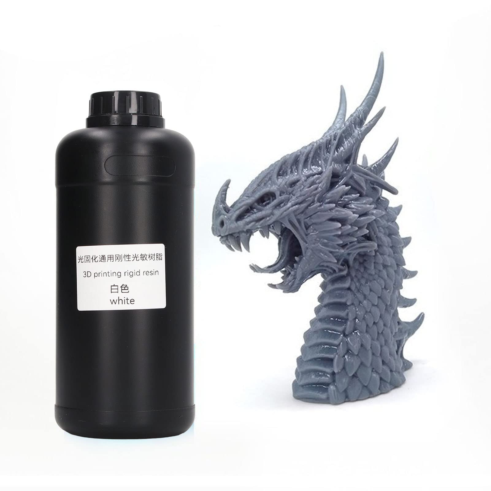 Aramox 3D-Druckerharz, UV-härtendes Harz, 1000 Ml, Lichtempfindliche, Starre Formel, 365 Bis 405 Nm, Geruchsarm, Schneller Fluss, Hohe Auflösung für Benutzer von DLP-LCD-3D-Druckern und Modellbau