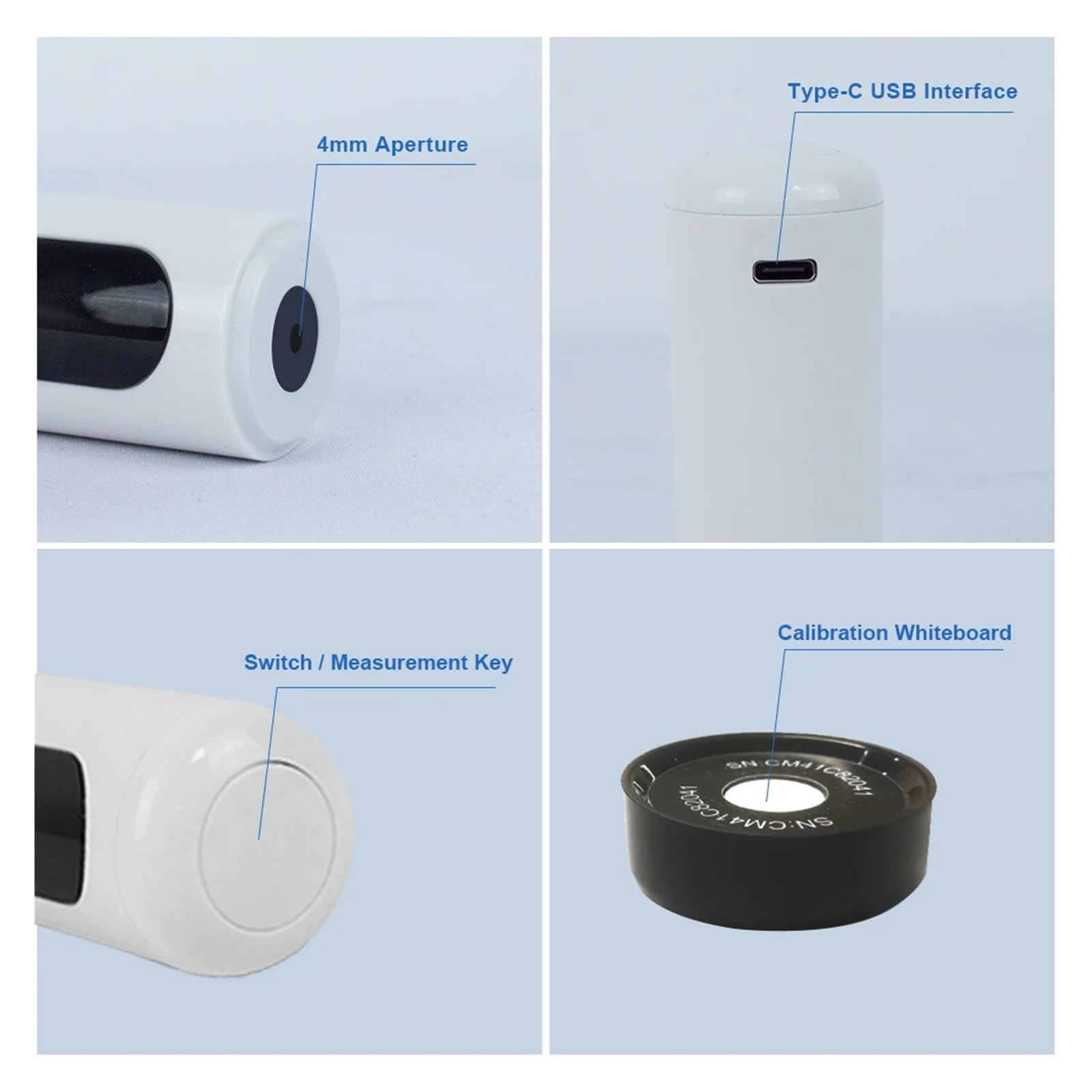 Medidor de blancura portátil, rango de medición 0-200, medición de blancura R457, compatible con aplicación de conexión, utilizado en polvo, papel y textiles.(WSB-1 and BOX)