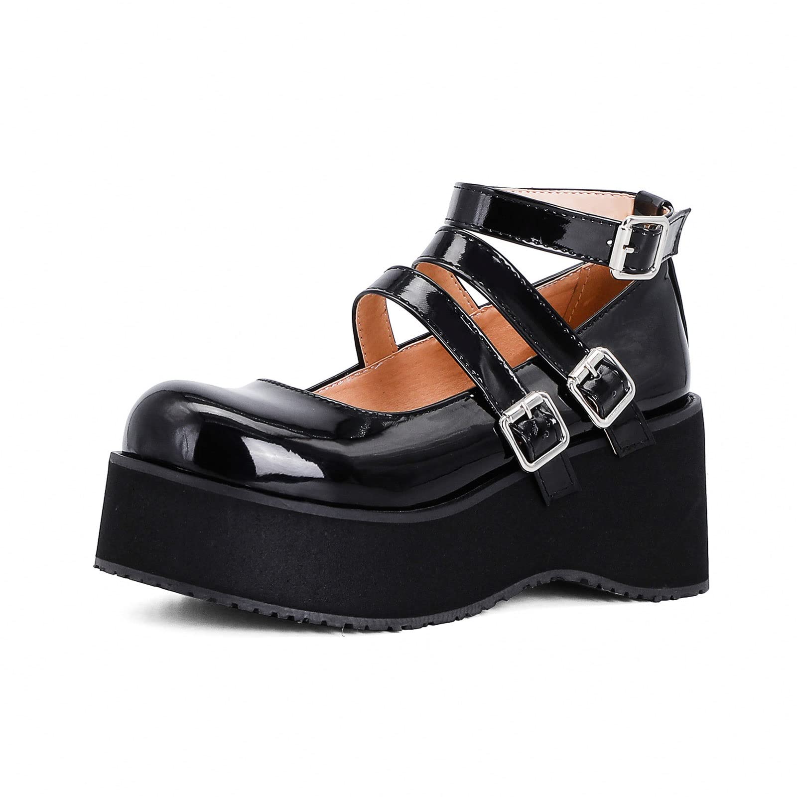 専用GRAPE Black Mary Jane Platform shoes SAI Black Mary Jane Shoes 'Patent Edition' | Buy Now at