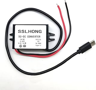 SSLHONG DC 8V-60V Input USB C Buck Converter 3A DC-DC 12V/24V/36V/48V to 5V Step Down Voltage Transformer Power Supply Module