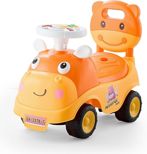 VEVOR Auto de empuje para niños pequeños, Auto de empuje para niños pequeños de 19 a 36 meses, juguete de paseo para niños con bocina y música,