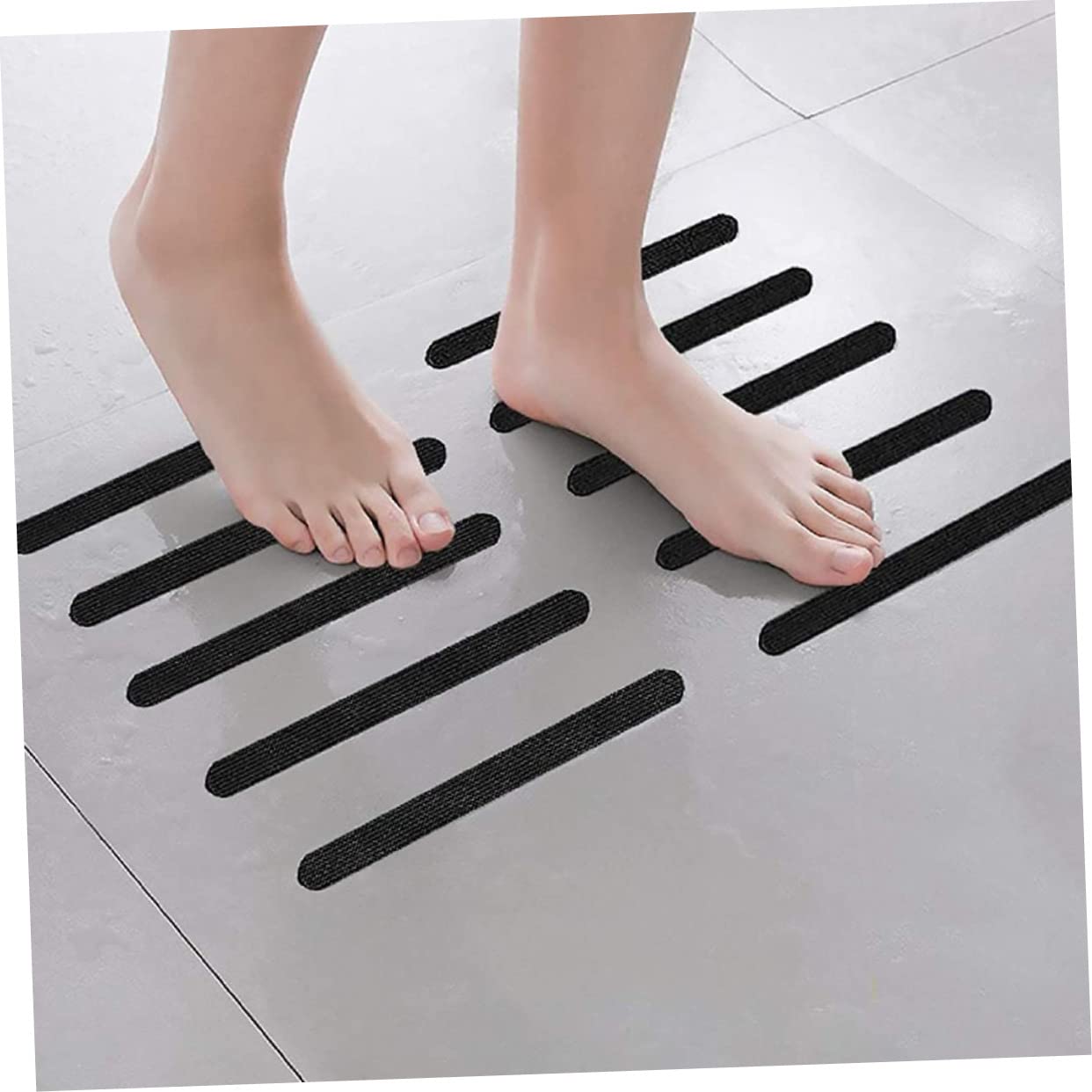 Amosfun Strisce Antiscivolo per Vasca da Bagno Nere 73 Pezzi Peva