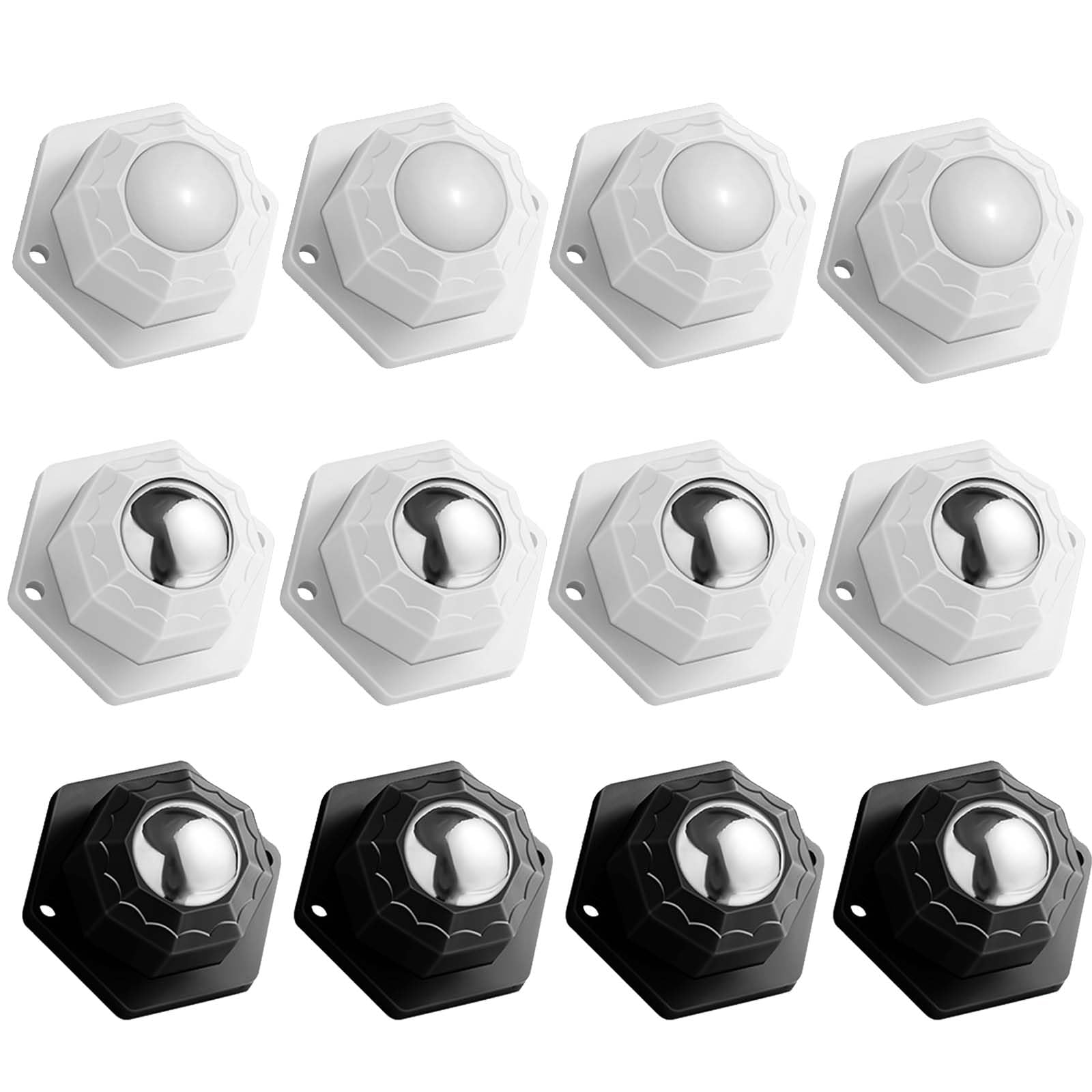 SVOCK 12 Stuks Zware Belasting Meubelwielen Kogelwielen, mini-wielen Platte Set Universele 360 Bewegende Wielen, voor Het Vervoer Van, Meubelwielen ABS