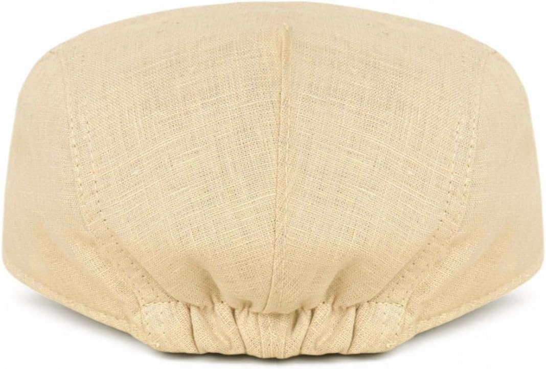100% Linen Flat Cap for Men & Women – Breathable Summer Newsboy Cap with Cotton Lining, Lightweight, Classic Ivy Hat