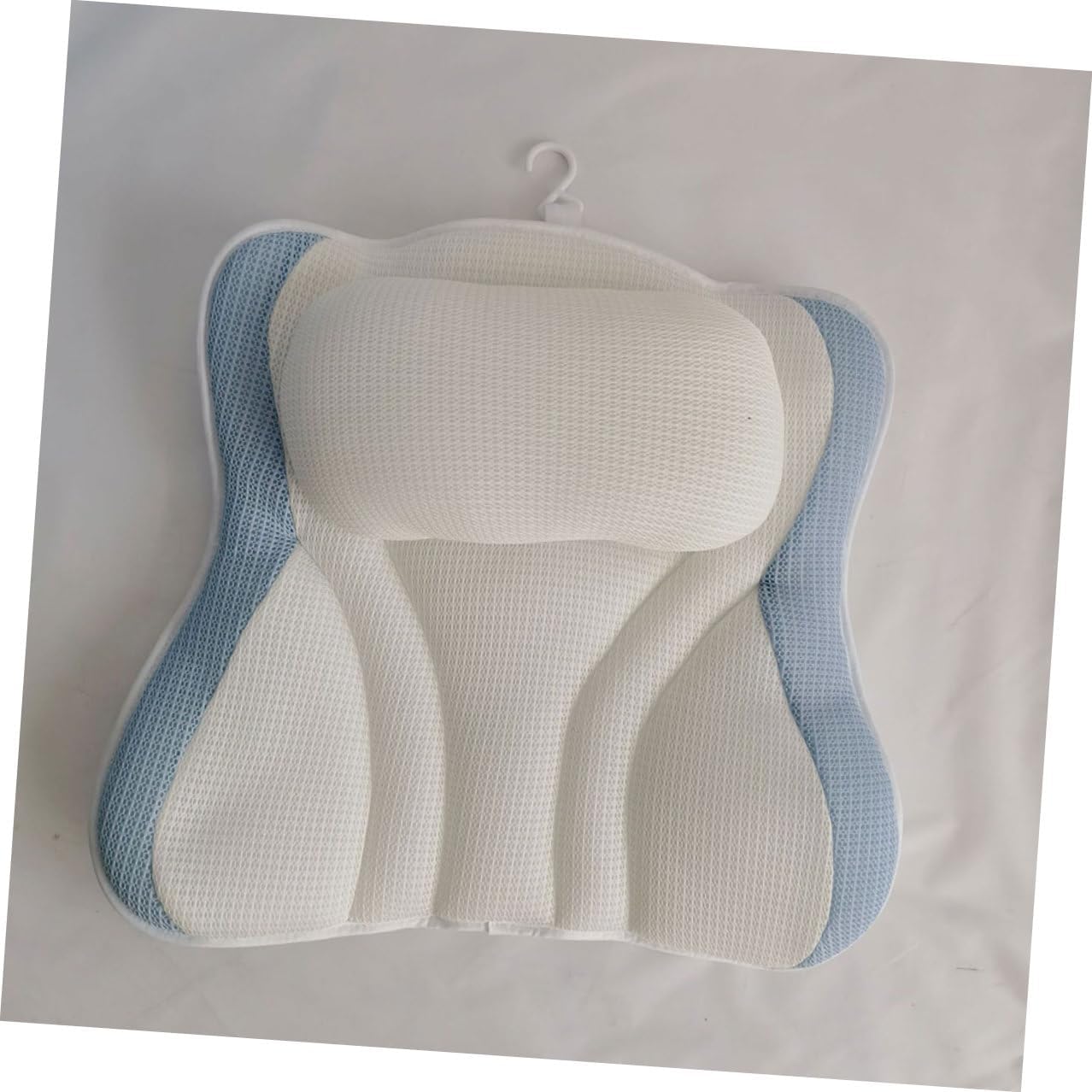Bath Pillow for Tub with Suction Cups, Mesh Bath Neck Pillow 48x42x10cm, Non-Slip Breathable Spa Headrest for Relaxing Bathing Experience
