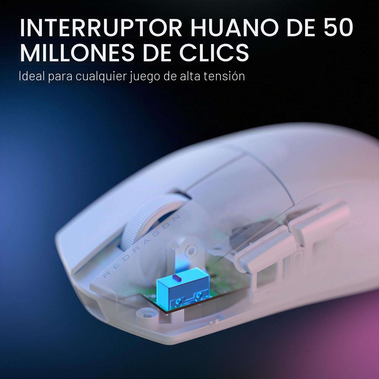 Redragon M916 PRO - Ratón inalámbrico de 3 modos, tasa de sondeo 4K Hype-Speed, 49G ultraligero 26K DPI, construcción ergonómica de agarre natural, botones macro redefinibles