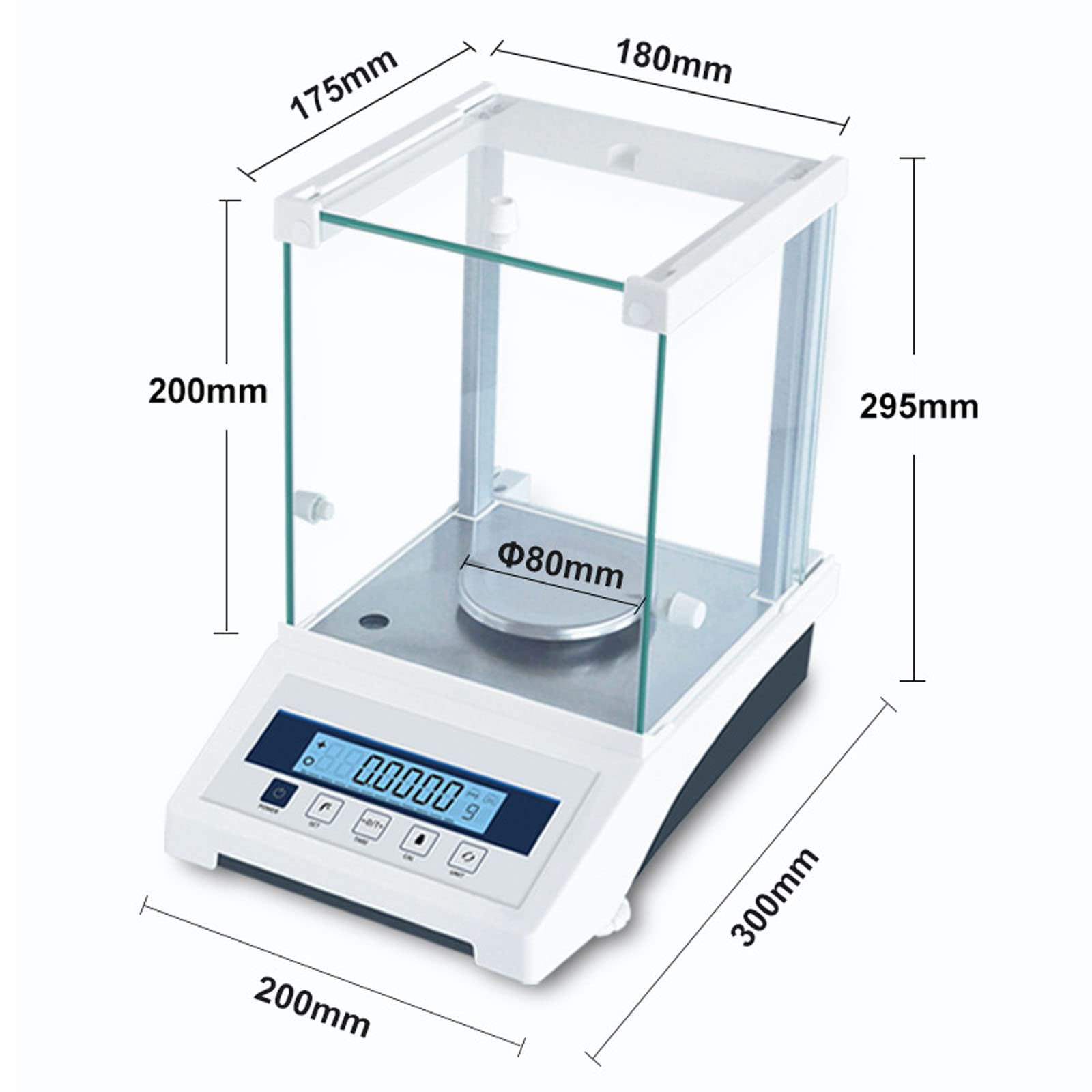 Balanza analítica de precisión con pesos de calibración, precisión de 0,0001 g, 4 unidades de medición, para uso en laboratorio
