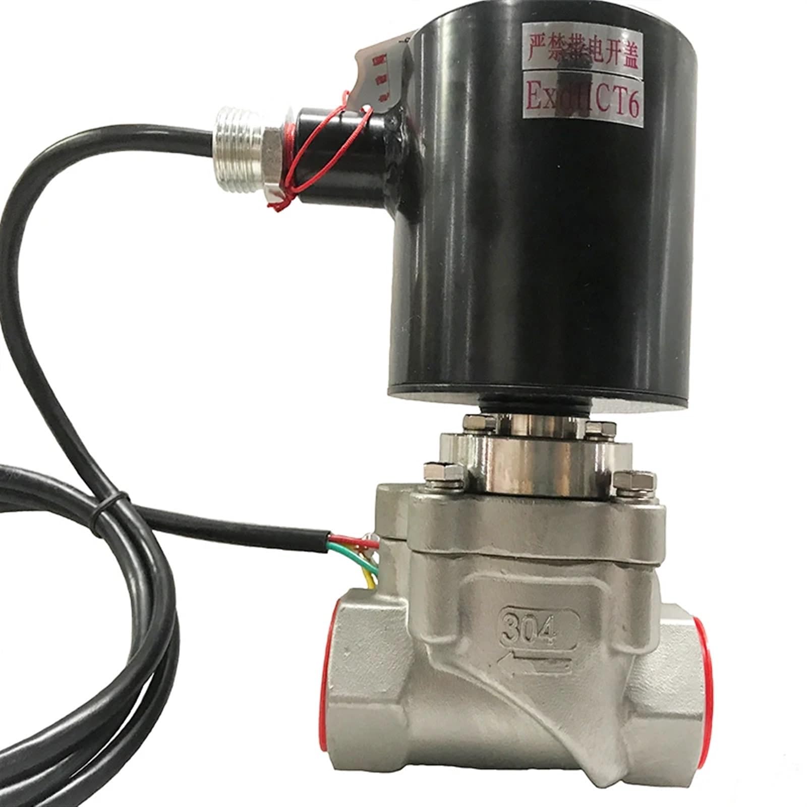PXQCHAVLN 6bar 0.6MPa 2 Way air Zero Pressure Start Solenoid Valve 1 inch 380V Orifice 25mm SS304 DN25 Normally Open Direct Acting(NPT-380V)