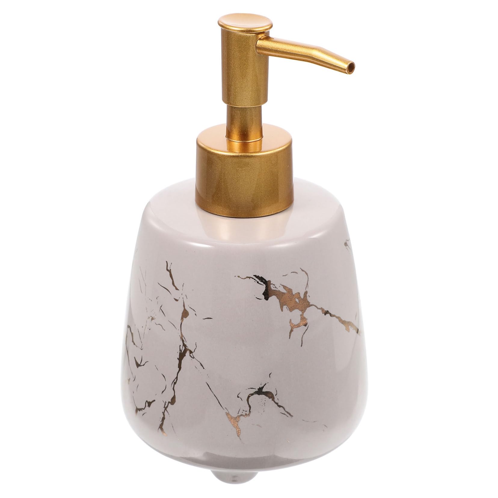 POPETPOP Dispenser Di Sapone Ricaricabile Pompa a Pressione, Flacone Di Sapone Liquido Portatile in Design Marmo Grigio, Compatto e Facile Da Riempire Per Bagno e Viaggi