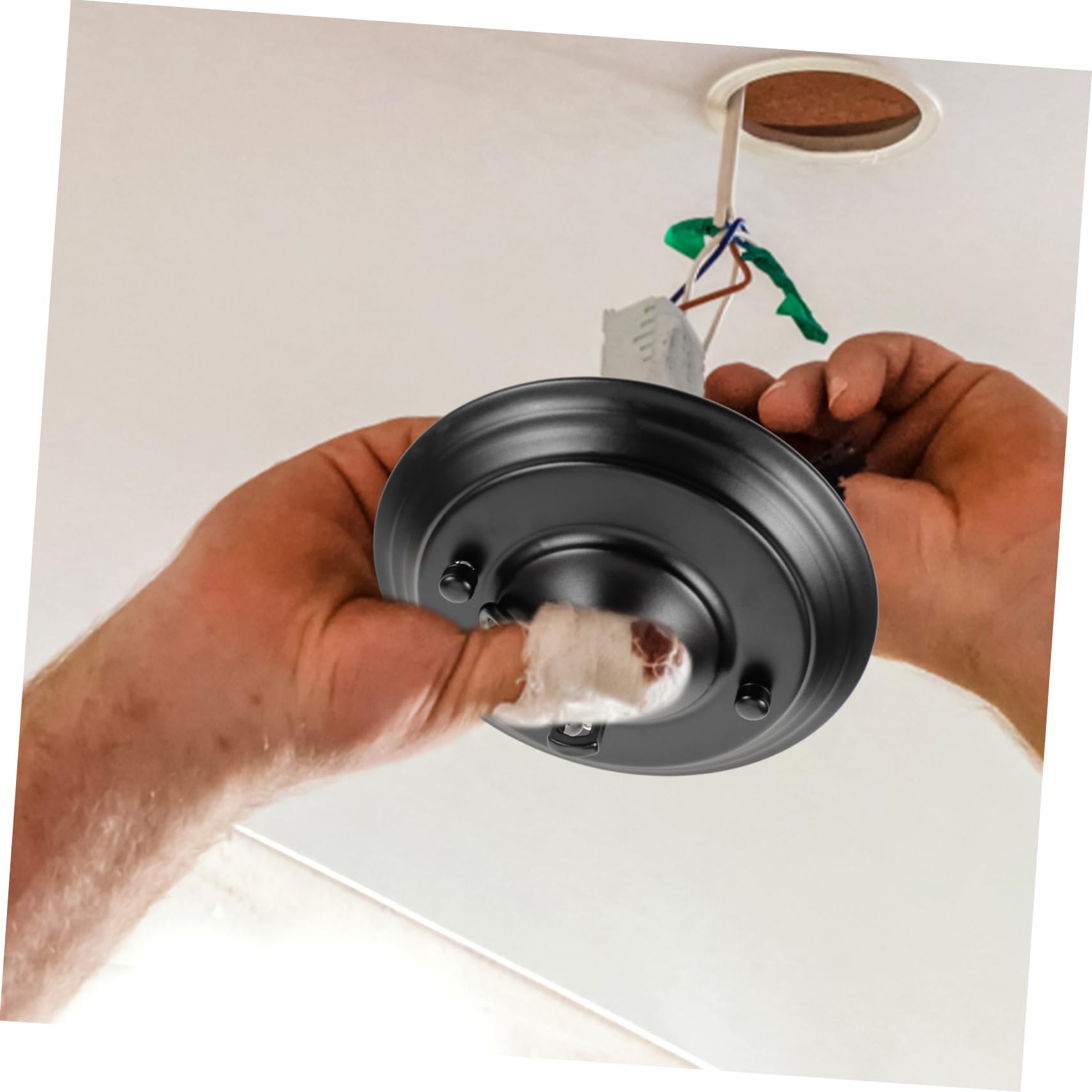 Placa de Montaje para Lámpara de Araña Redonda Negra, Dosel Colgante de Techo, Soporte de Luminaria Resistente para Luces de Techo, Accesorios de Instalación, para Uso Doméstico