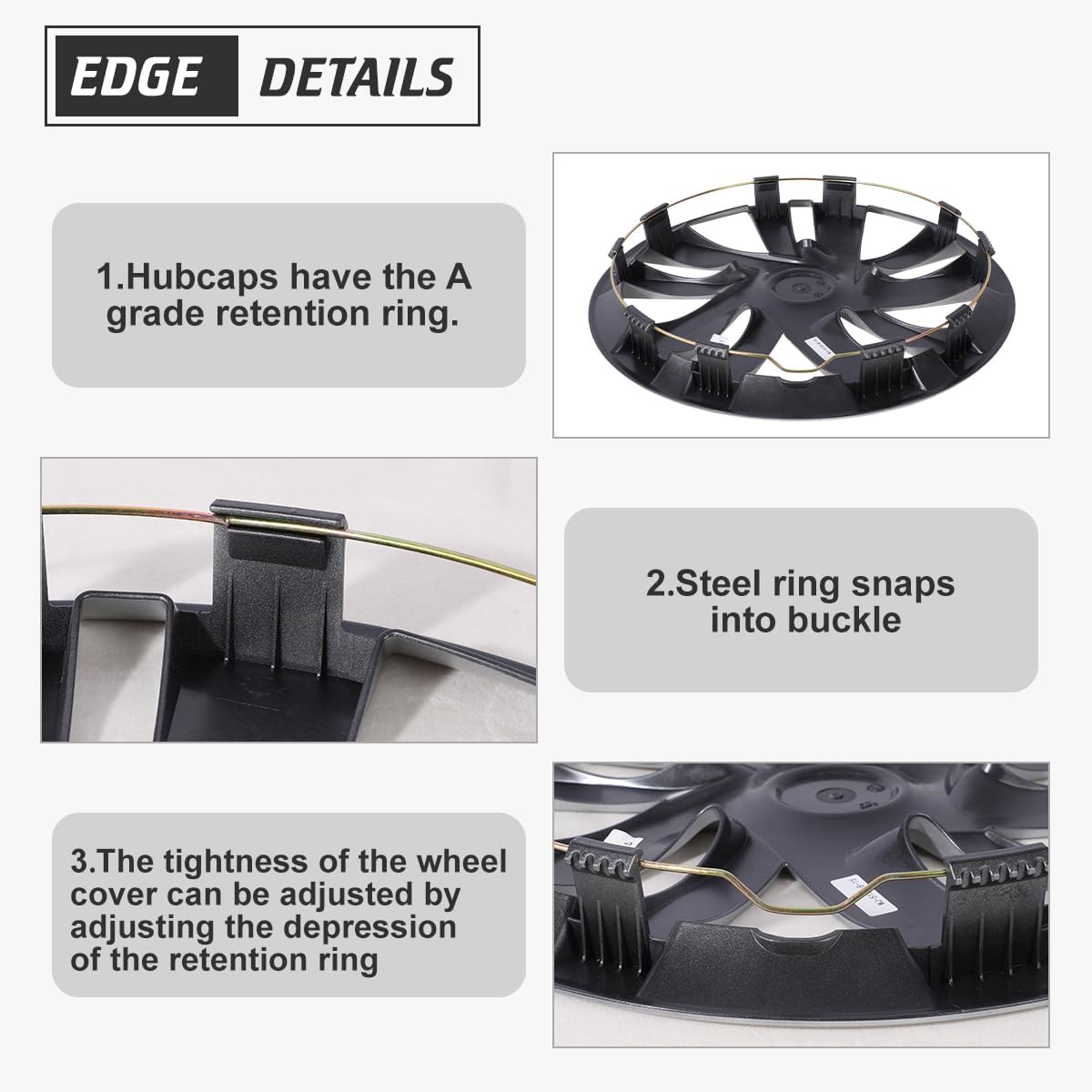 15 Inch Hubcaps Wheel Covers for Nissan NV200 2013-2021, R15 Hub Caps Wheel Rims Cover Snap-on Nissan NV200, Set of 4, PP Material + (15", Silver Lacquer)