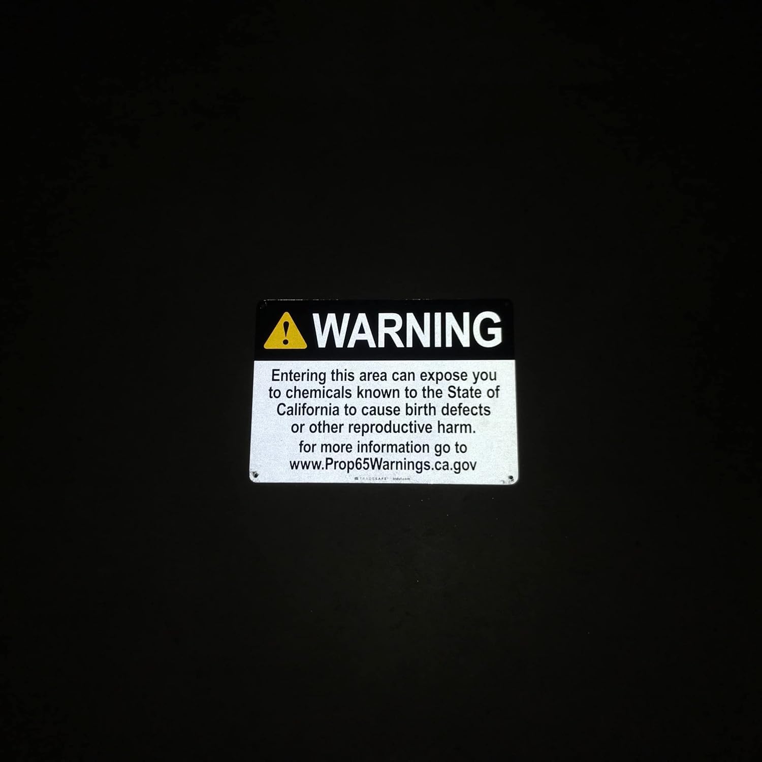 TRADESAFE Prop 65 Reproductive Harm Warning Signs, Quick Install Aluminum Safety Sign, Light Reflective, UV-Resistant, Waterproof Signs for Business, 14” X 10” Prop 65 Warning Sign