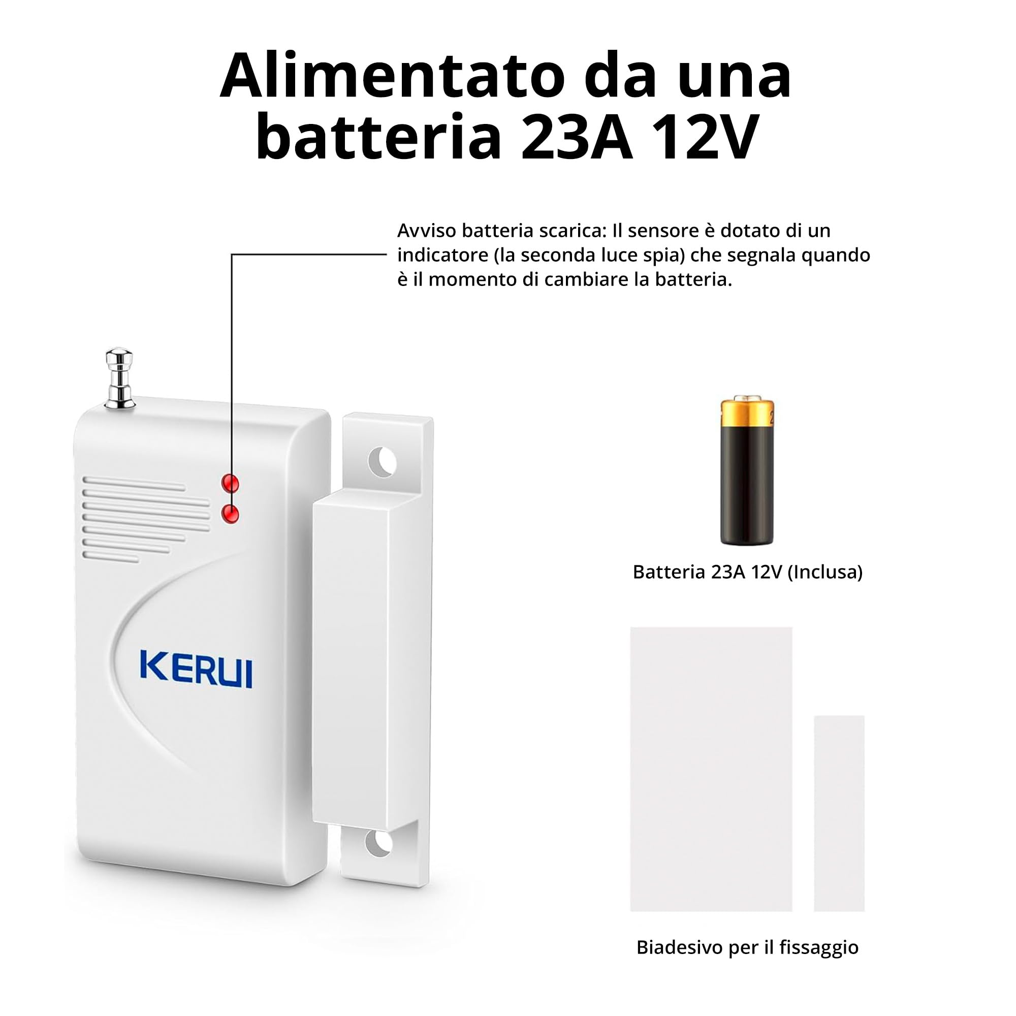 TOWODE Sistema di Allarme Domestico Wireless Kit Antifurto Sistema di Allarme di Sicurezza con Sirena 115dB, Sensore di Allarme Porta, Sensore di Movimento e Telecomando